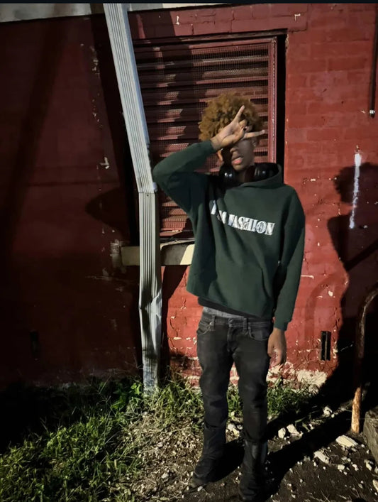 "I AM FASHION" Edin Green Fleeced Hoodie