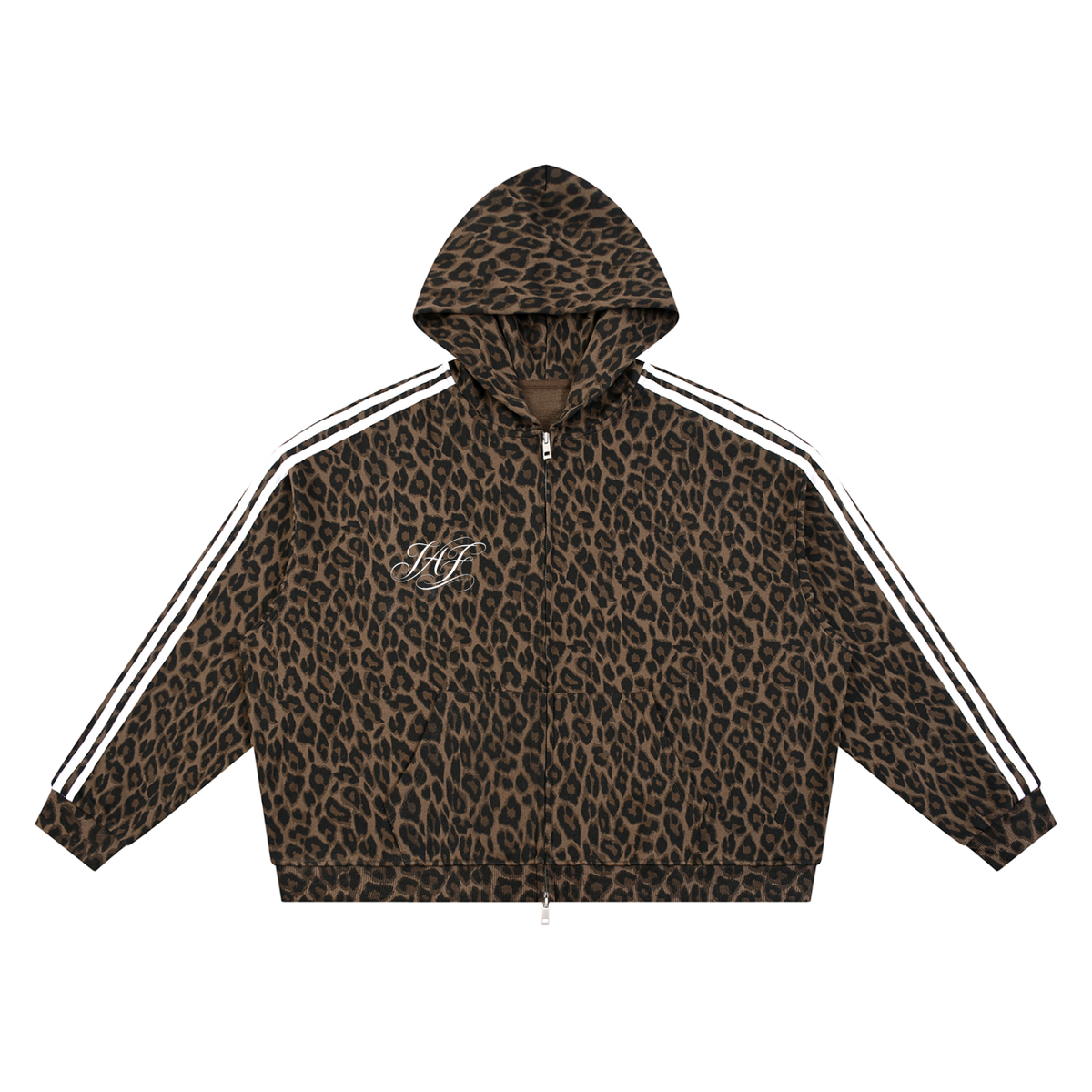 Unisex Leopard Full Zip Hoodie