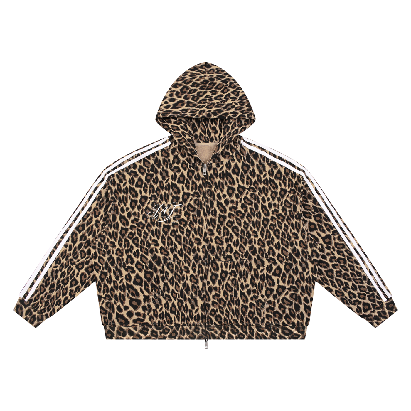 Unisex Leopard Full Zip Hoodie